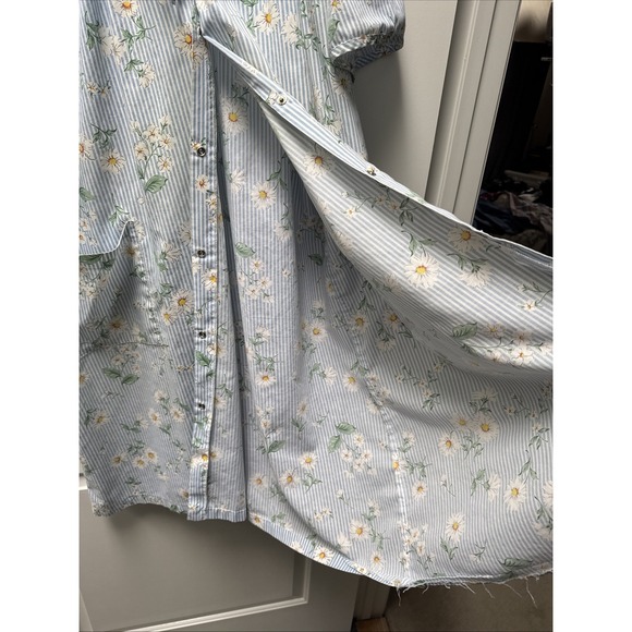 Fundamentals Woman Housecoat 3X Nightgown Mumu Snaps Front Pockets Long Maxi - Picture 9 of 11